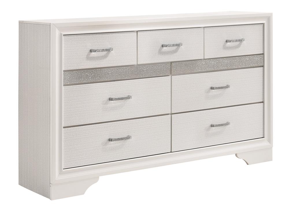 Miranda White and Rhinestone 7-Drawer Dresser from Coaster - Luna Furniture