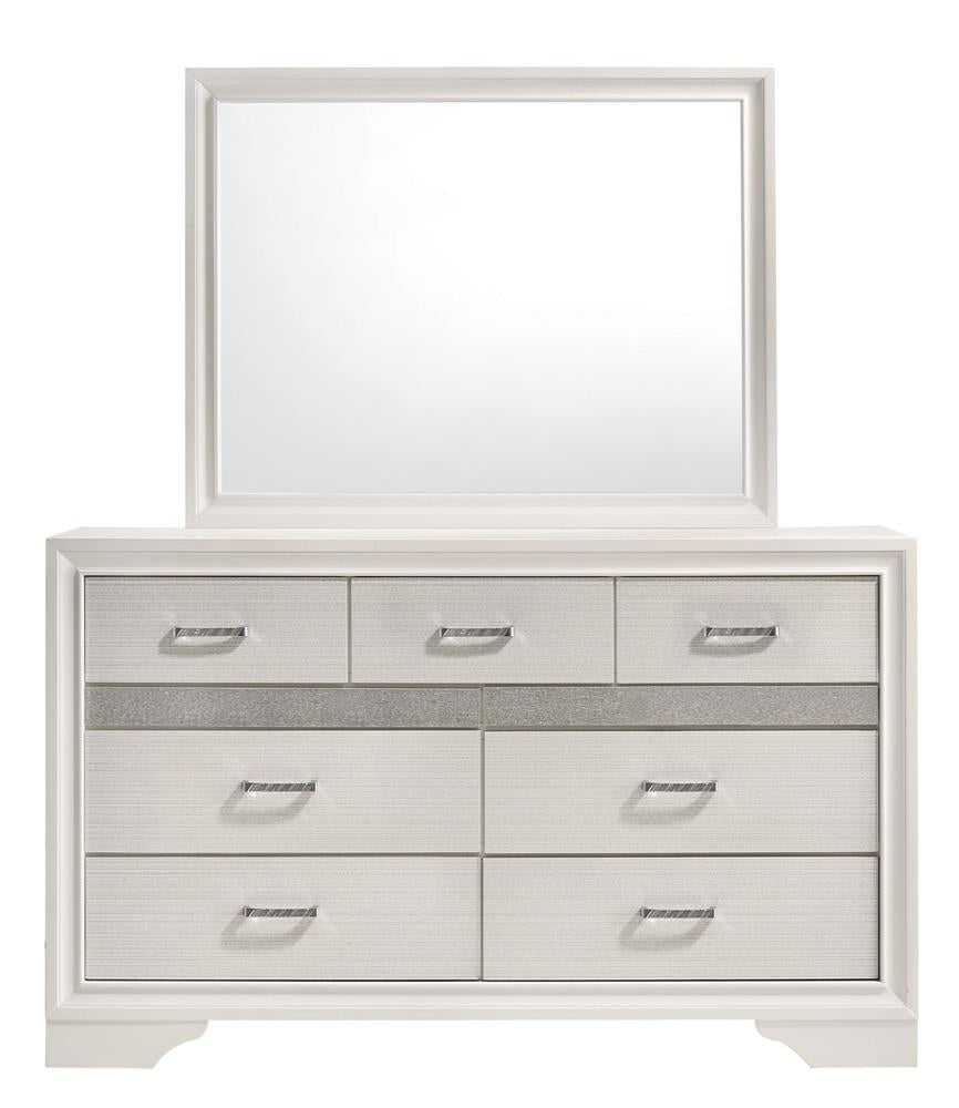 Miranda White and Rhinestone 7-Drawer Dresser from Coaster - Luna Furniture