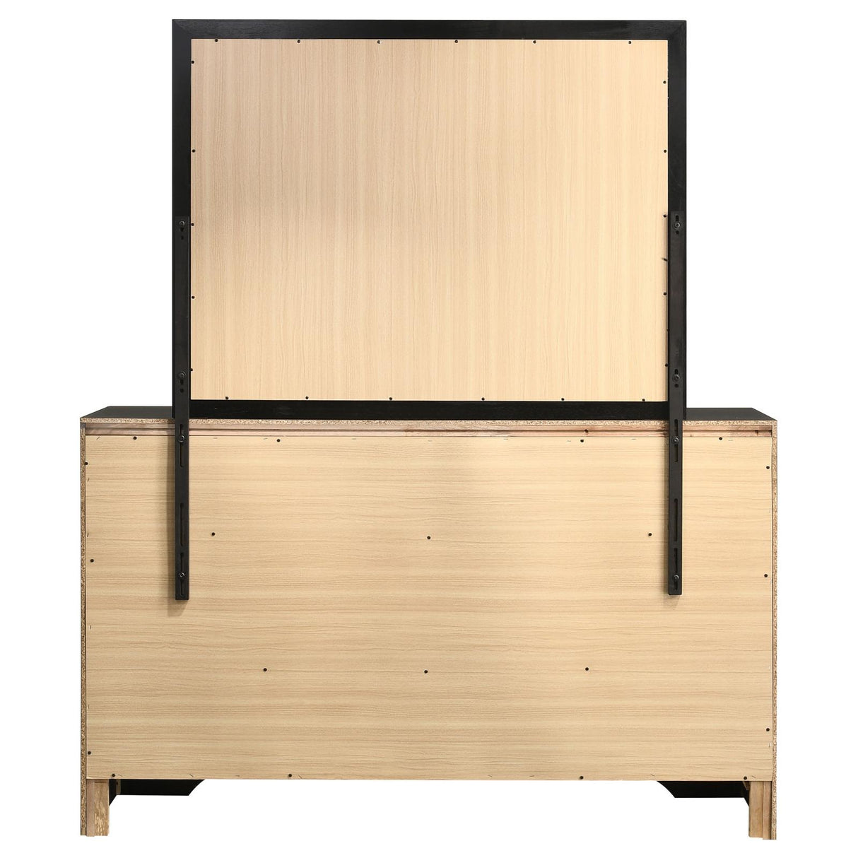 Miranda 7-drawer Dresser with Mirror Black and Rhinestone - 206363M - Luna Furniture