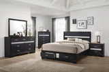Miranda Black Eastern King 2-Drawer Storage Bed from Coaster - Luna Furniture
