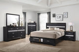 Miranda Queen 2-drawer Storage Bed Black - 206361Q - Luna Furniture