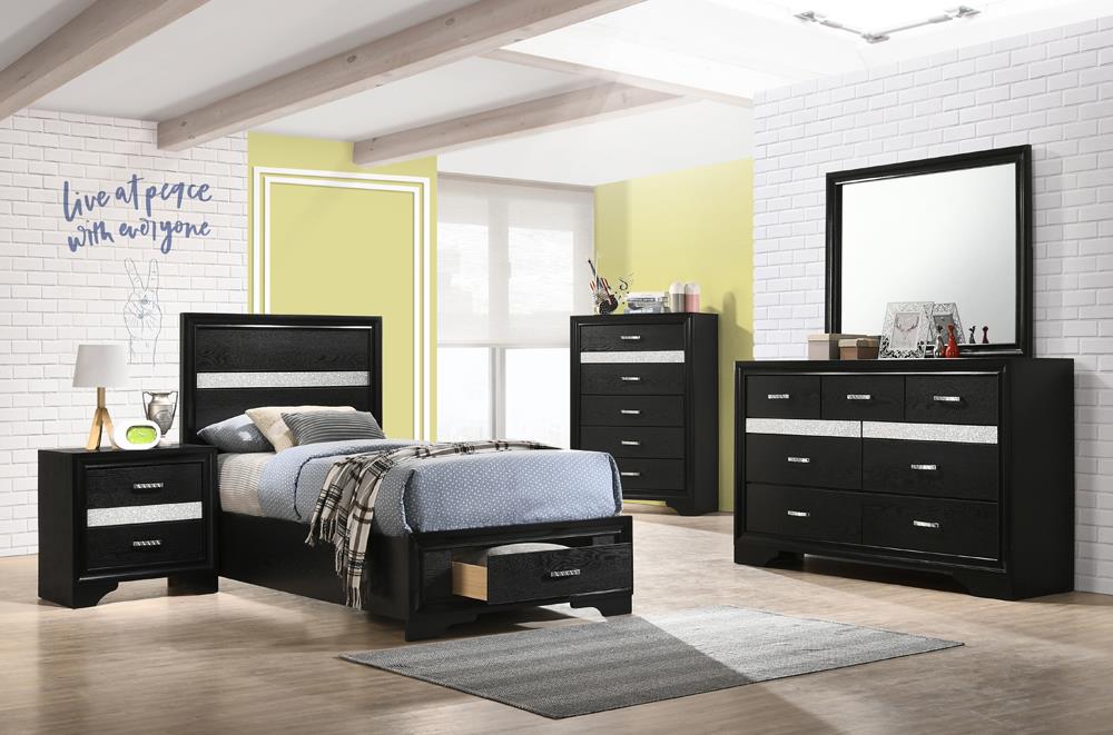 Miranda Black Twin Storage Bed from Coaster - Luna Furniture