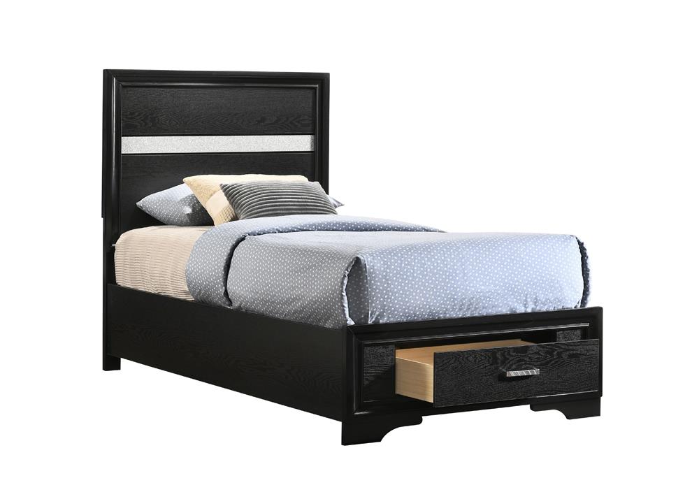 Miranda Black Twin Storage Bed from Coaster - Luna Furniture