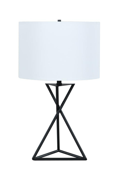 Mirio Drum Table Lamp White and Black - 920051 - Luna Furniture