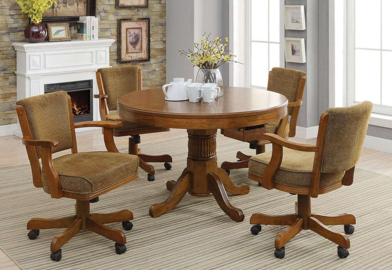 Mitchell Amber and Brown 5-Piece Game Table Set from Coaster - Luna Furniture