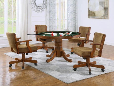 Mitchell Amber and Brown 5-Piece Game Table Set from Coaster - Luna Furniture
