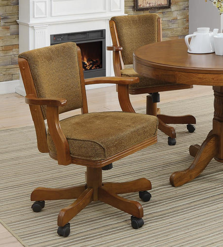 Mitchell Olive-Brown and Amber Upholstered Game Chair from Coaster - Luna Furniture
