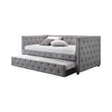 Mockern Tufted Upholstered Daybed with Trundle Grey - 302161 - Luna Furniture