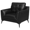 Moira Upholstered Tufted Chair with Track Arms Black - 511133 - Luna Furniture
