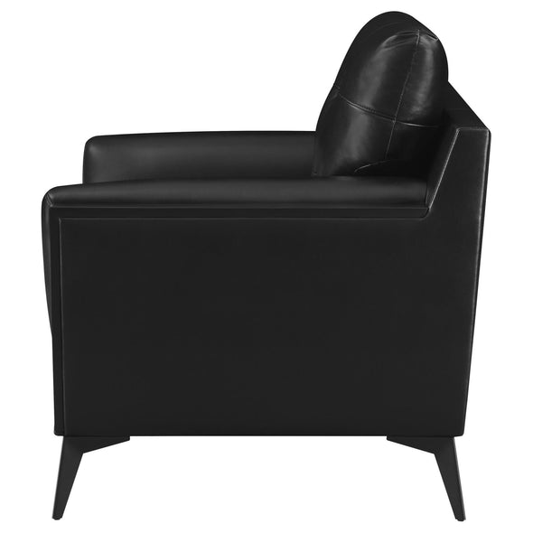 Moira Upholstered Tufted Chair with Track Arms Black - 511133 - Luna Furniture