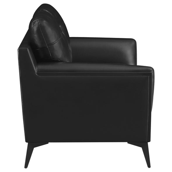Moira Upholstered Tufted Loveseat with Track Arms Black - 511132 - Luna Furniture