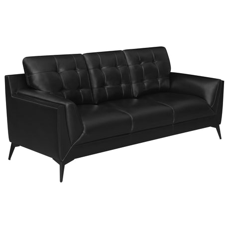 Moira Upholstered Tufted Sofa with Track Arms Black - 511131 - Luna Furniture
