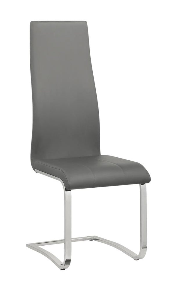 Montclair Upholstered High Back Side Chairs Grey and Chrome (Set of 4) - 100515GRY - Luna Furniture