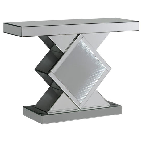 Moody Console Table with LED Lighting Silver - 953333 - Luna Furniture