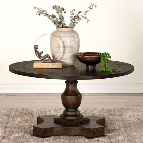 Morello Round Coffee Table with Pedestal Base Coffee - 753448 - Luna Furniture