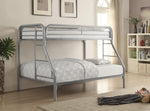 Morgan Twin over Full Bunk Bed Silver - 2258V - Luna Furniture