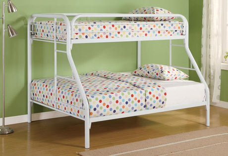 Morgan Twin over Full Bunk Bed White - 2258W - Luna Furniture