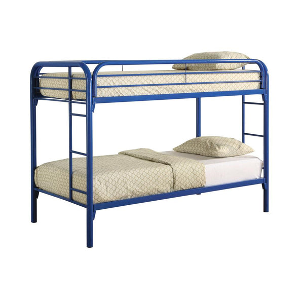 Morgan Twin over Twin Bunk Bed Blue - 2256B - Luna Furniture