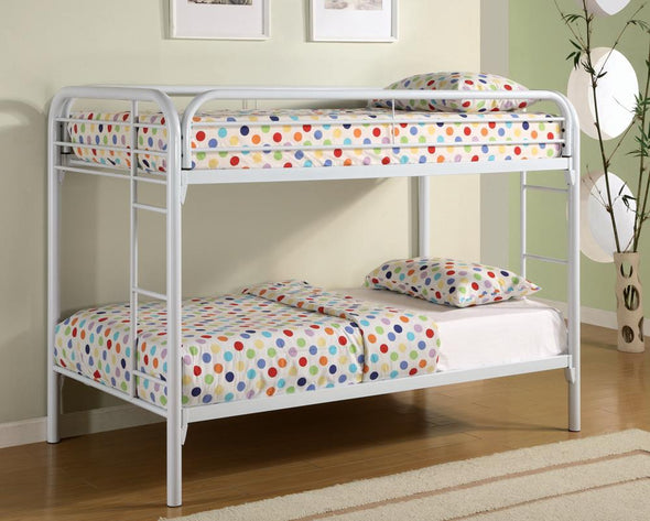 Morgan Twin over Twin Bunk Bed White - 2256W - Luna Furniture