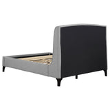 Mosby Upholstered Curved Headboard Eastern King Platform Bed Light Grey - 306021KE - Luna Furniture