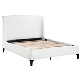Mosby Upholstered Curved Headboard Eastern King Platform Bed White - 306020KE - Luna Furniture