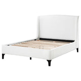 Mosby White Upholstered Curved Headboard Eastern King Platform Bed from Coaster - Luna Furniture