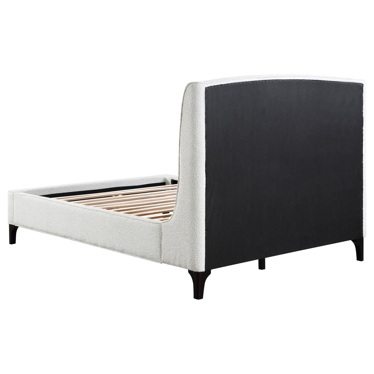 Mosby White Upholstered Curved Headboard Queen Platform Bed from Coaster - Luna Furniture