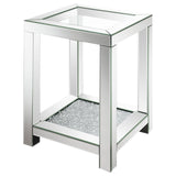 Mozzi Square End Table with Glass Top Mirror - 736217 - Luna Furniture