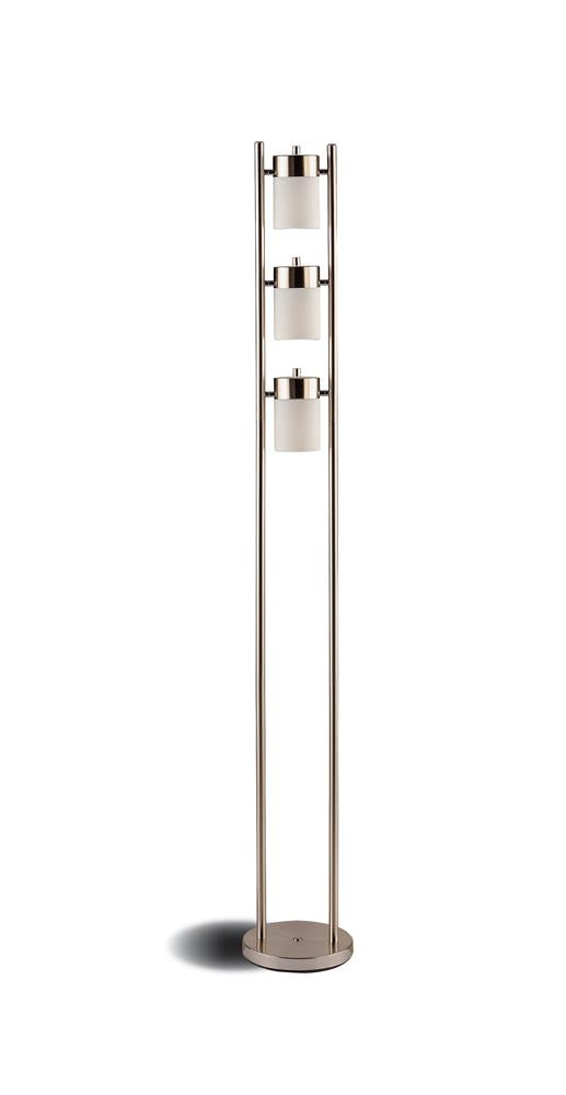 Munson Floor Lamp with 3 Swivel Lights Brushed Silver - 900733 - Luna Furniture