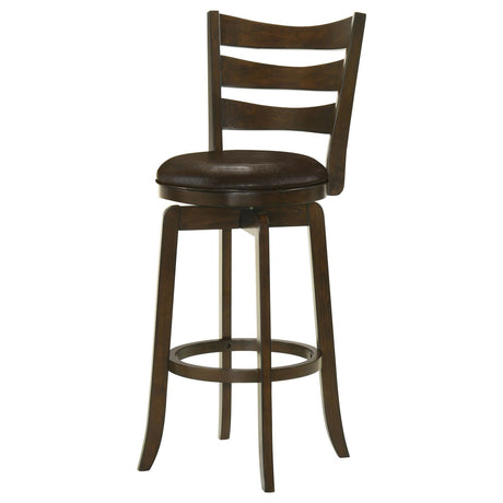 Murphy Dark Cherry and Brown Ladder Back Pub Height Swivel Bar Stool from Coaster - Luna Furniture