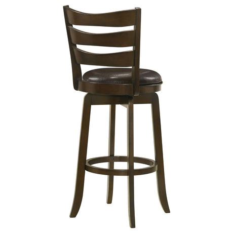 Murphy Dark Cherry and Brown Ladder Back Pub Height Swivel Bar Stool from Coaster - Luna Furniture