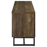 Myles Rustic Oak Herringbone 2-Door TV Console with Adjustable Shelves from Coaster - Luna Furniture