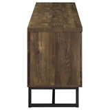 Myles Rustic Oak Herringbone 2-Door TV Console with Adjustable Shelves from Coaster - Luna Furniture
