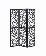 Nailan Black 3-Panel Open Mosaic Pattern Room Divider from Coaster - Luna Furniture