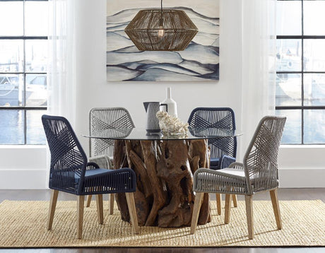 Nakia Woven Rope Dining Chairs Dark Navy (Set of 2) - 110034 - Luna Furniture