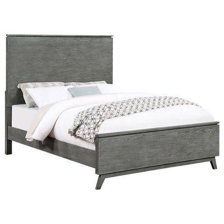 Nathan High Headboard California King Panel Bed Grey - 224601KW - Luna Furniture