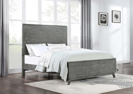 Nathan High Headboard Eastern King Panel Bed Grey - 224601KE - Luna Furniture