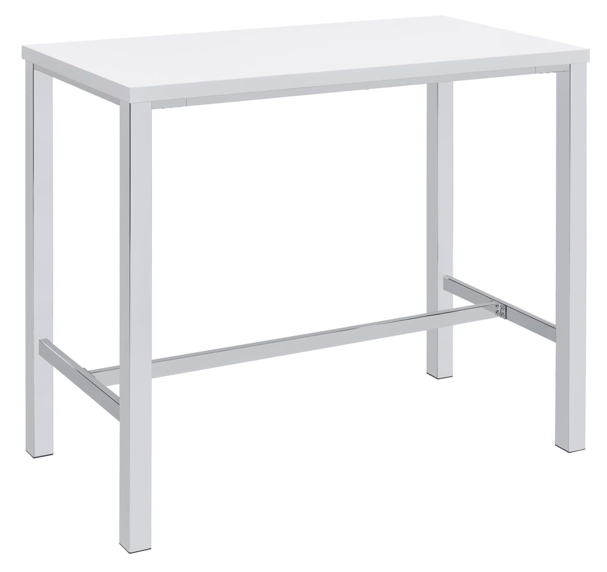 Natividad White High Gloss and Chrome 5-Piece Bar Set from Coaster - Luna Furniture