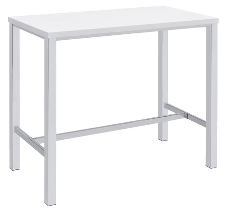 Natividad White High Gloss and Chrome 5-Piece Bar Set from Coaster - Luna Furniture