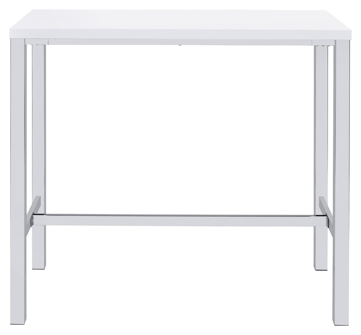 Natividad 5-piece Bar Set White High Gloss and Chrome - 182525 - Luna Furniture