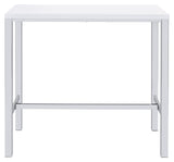 Natividad White High Gloss and Chrome 5-Piece Bar Set from Coaster - Luna Furniture