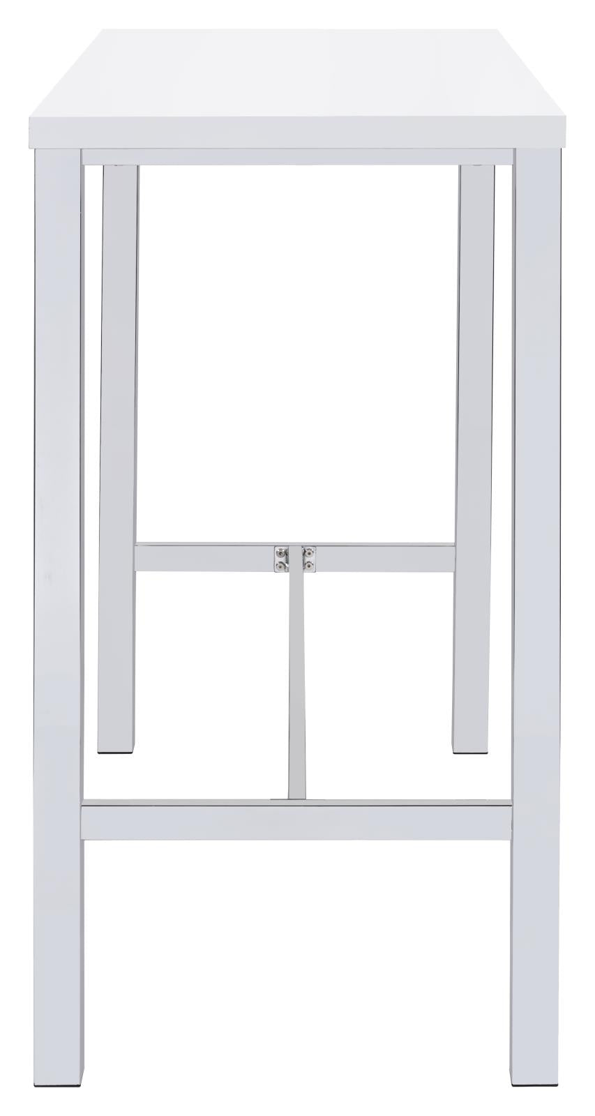 Natividad White High Gloss and Chrome 5-Piece Bar Set from Coaster - Luna Furniture