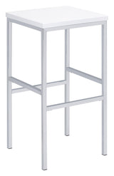Natividad White High Gloss and Chrome 5-Piece Bar Set from Coaster - Luna Furniture