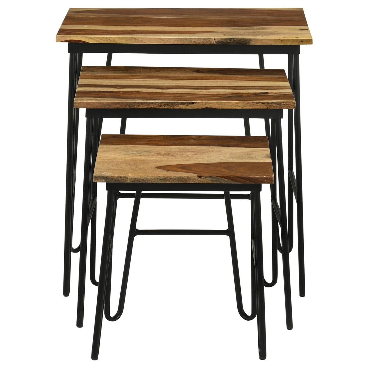 Nayeli 3-piece Nesting Table with Hairpin Legs Natural and Black - 935981 - Luna Furniture