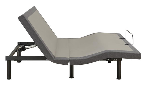 Negan Eastern King Adjustable Bed Base Grey and Black - 350132KE - Luna Furniture