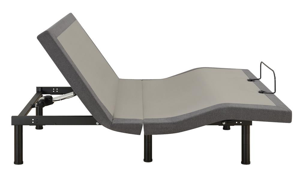 Negan Queen Adjustable Bed Base Grey and Black - 350132Q - Luna Furniture