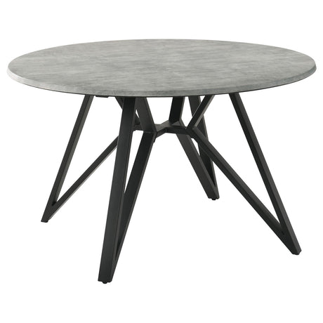 Neil Concrete and Gray 5-Piece Round Dining Set from Coaster - Luna Furniture