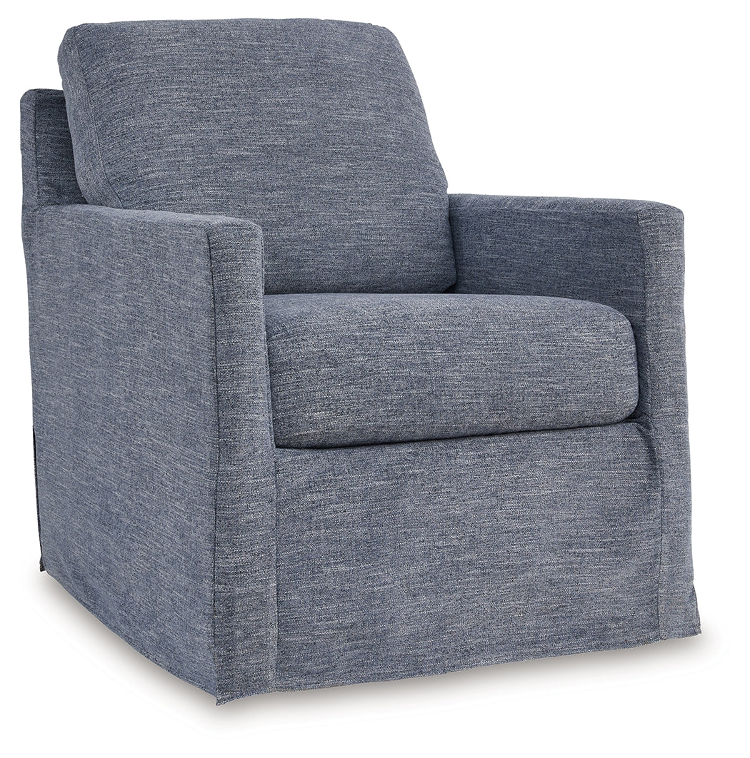 Nenana Next-Gen Nuvella Denim Swivel Glider Accent Chair from Ashley - Luna Furniture