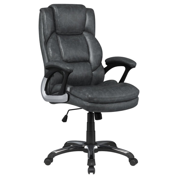 Nerris Adjustable Height Office Chair with Padded Arm Grey and Black - 881183 - Luna Furniture