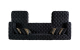 Neva Black Velvet Double Chaise Sectional from Nova Furniture - Luna Furniture